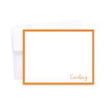 orange border personalized note cards