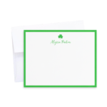 green shamrock personalized note cards