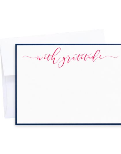 with gratitude raised ink personalized note cards