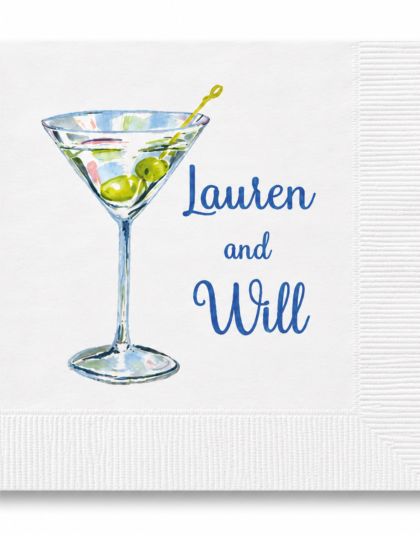 Personalized Martini Glass Cocktail Napkins