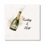 Personalized Champagne Bottle Cocktail Napkins