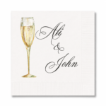 Personalized Champagne Glass Cocktail Napkins