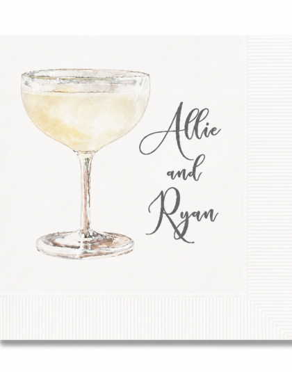 Personalized Coupe Glass Cocktail Napkins