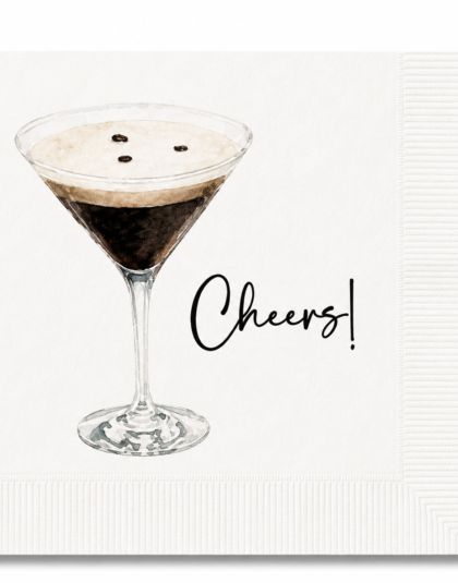 Personalized Espresso Martini Glass Cocktail Napkins
