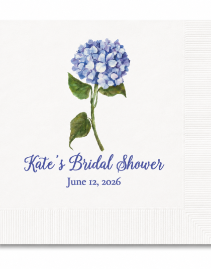 Personalized Hydrangea Cocktail Napkins