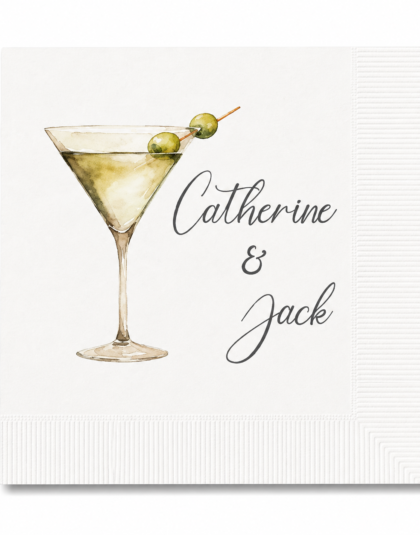 Personalized Martini Glass Cocktail Napkins