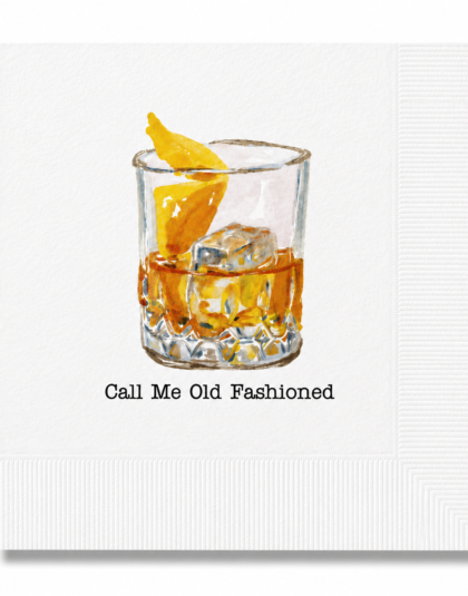 Personalized cocktail napkin featuring the phrase "Call Me Old Fashioned"