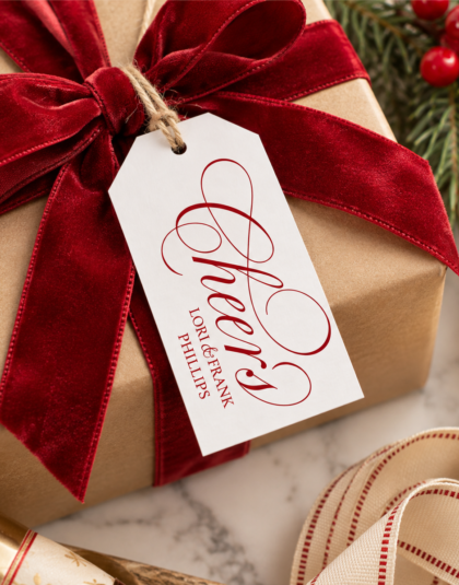 Cheers Holiday Gift Tag