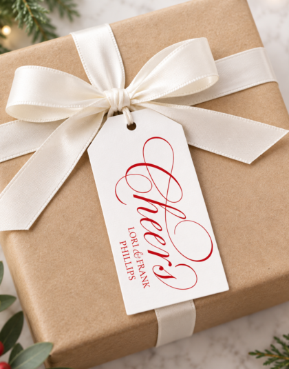 Elegant Cheers Gift with Evergreen Accents