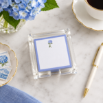 post it notes in acrylic holder