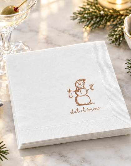 Let It Snow Snowman Cocktail Napkins