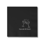 toasting champagne glass personalized napkins